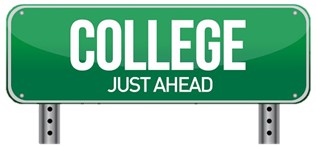 College Just Ahead Sign